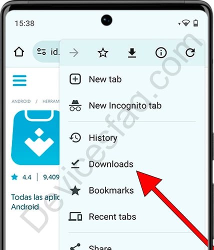 Abrir descargas de Android